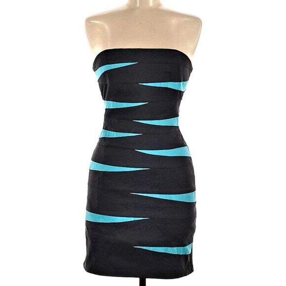 Vintage 90s y2k Jessica McClintock Mini Dress Formal Strapless Trashy 6 Petite - Picture 4 of 14